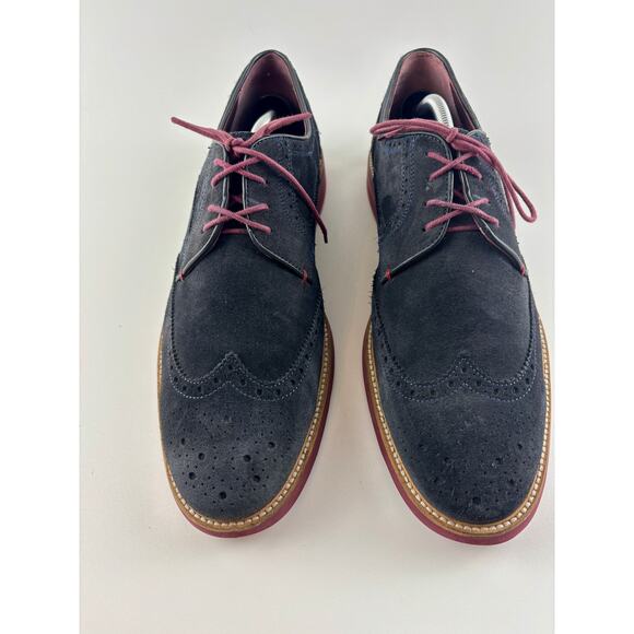Ted Baker Archerr Men’s Shoes UK 11 US 12 Navy Suede Brogue Wingtip Oxford - Picture 4 of 8